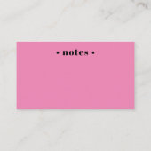 Heet Roze Retro Gereserveerde Zitplaatsen Tand Afsprakenkaartje (Achterkant)