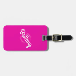 Heet Roze Retro Pop Let's Go Feesten! Bagagelabel