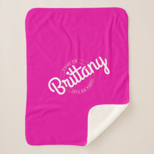 Heet Roze Retro Pop Let's Go Feesten! Sherpa Deken