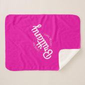 Heet Roze Retro Poppenhuis Laten we feest gaan! Sherpa Deken (Voorkant (horizontaal))