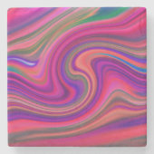 Heet Roze Retro Swirl Epicenter Stenen Onderzetter (Voorkant)
