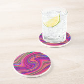 Heet Roze Retro Swirl Epicenter Zandsteen Onderzetter (Zijkant)