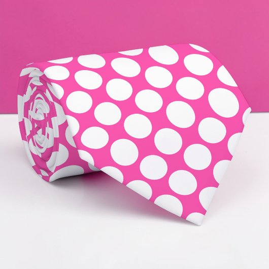 Heet Roze Reuzen Stippen Custom Heren Das