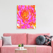 Heet roze, rode en gele succulente Sedum rozet Canvas Afdruk (Insitu (Woonkamer))