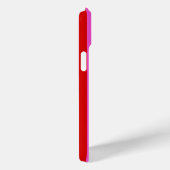 Heet roze rode streep rode metalen hartmonogram Case-Mate iPhone case (Achterkant / Rechts)