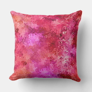Heet Roze Rood en Magenta Abstract Patroon Buitenkussen