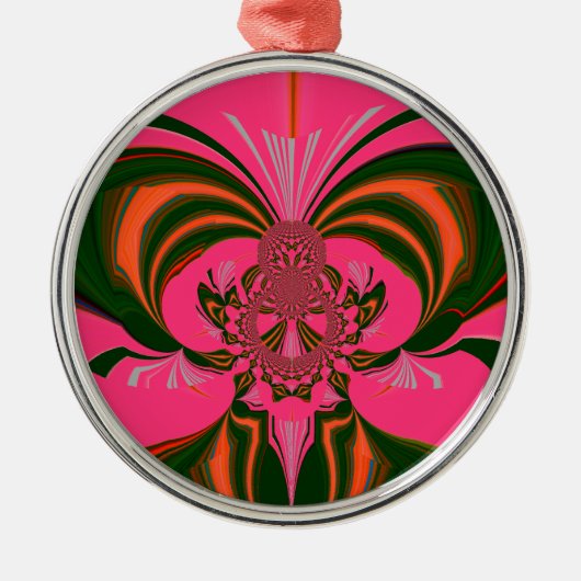 Heet roze rood goud groen metalen ornament (Voorkant)