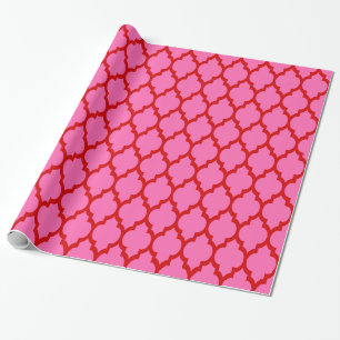 Heet Roze, Rood XL Marokkaans Quatrefoil #4 Cadeaupapier