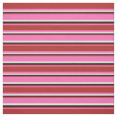 Heet Roze, Rood, Zwart & Wit Gekleurde Lijnen Stof (Swatch)