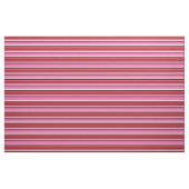 Heet Roze, Rood, Zwart & Wit Gekleurde Lijnen Stof (Fat Quarter)