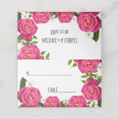 Heet Roze Roos Bruiloft Plaats Kaart Plaatskaartje (Buitenkant ongevouwen)