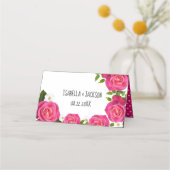 Heet Roze Roos Bruiloft Plaats Kaart Plaatskaartje (Achterkant)