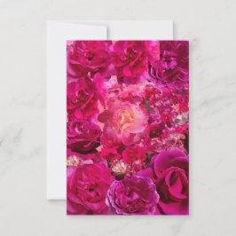 Heet Roze Roos Collage Notitiekaartje