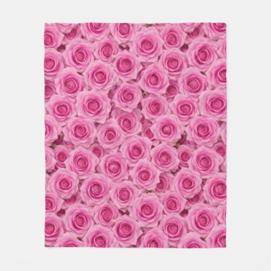 Heet Roze Roos Fleece Deken (Voorkant)