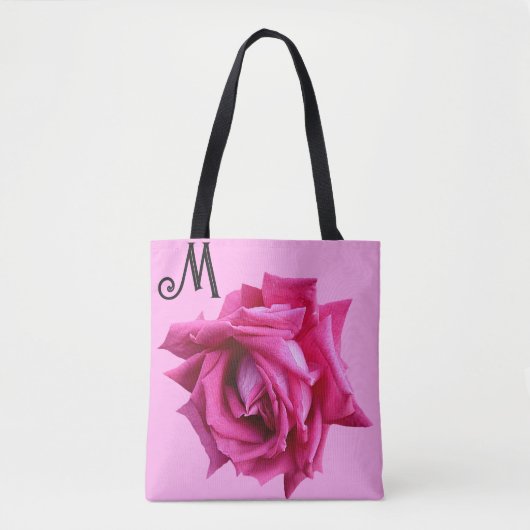 heet roze roos floral boho mode girly tote bag (Voorkant)