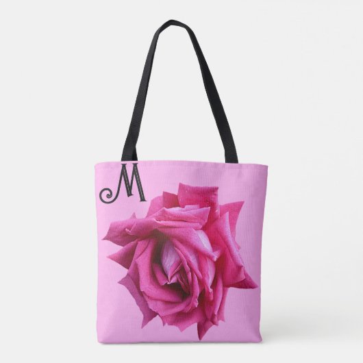 heet roze roos floral boho mode girly tote bag (Achterkant)