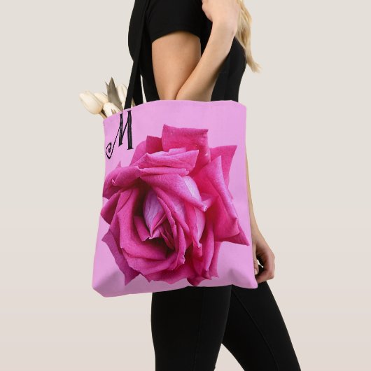  heet roze roos floral boho mode girly tote bag (Dichtbij)