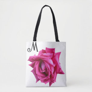  heet roze roos floral boho mode girly tote bag