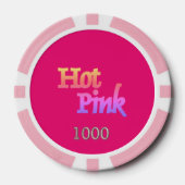 Heet Roze roze 1000 gestreepte pokerchip (Voorkant)