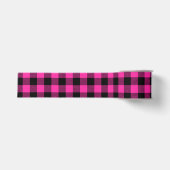 Heet roze roze en zwarte Buffalo ruitjespatroon Grosgrain Lint (Voorkant)