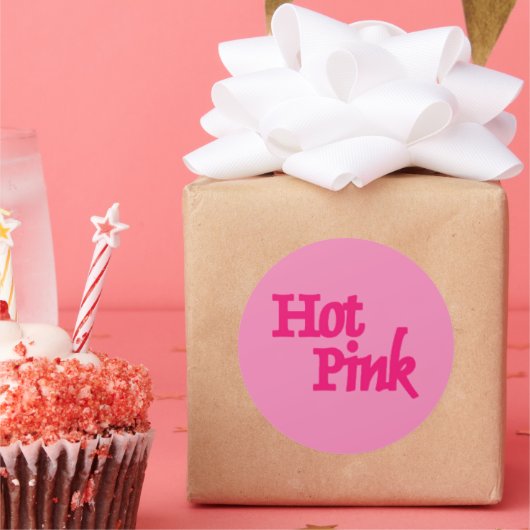 Heet Roze roze ronde grote stickers (Feest)