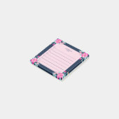 Heet Roze Rozen Bloemige Takenlijst Post-it® Notes (Schuin)