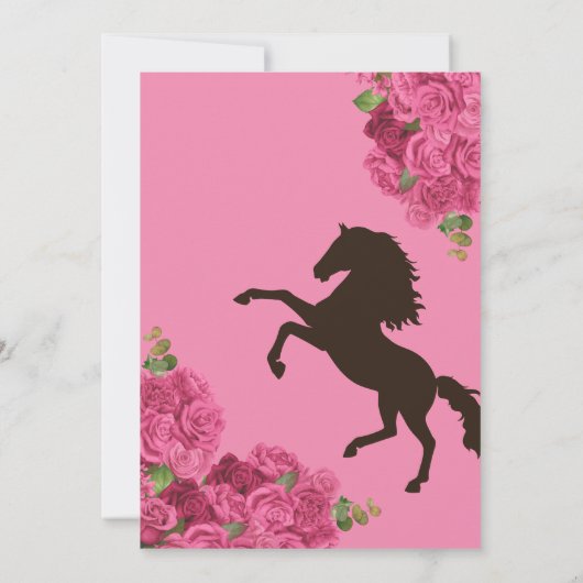 Heet Roze Rozen Western Charro Quinceanera Kaart (Achterkant)