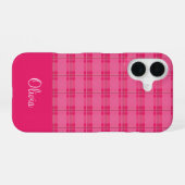 Heet roze ruit iPhone 16 hoesje (Achterkant horizontaal)