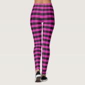 Heet Roze Rustieke Buffalo Plaid Lumberjack Check Leggings (Achterkant)