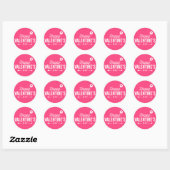 Heet Roze Rustieke Typografie Gelukkige Valentijns Ronde Sticker (Vel)