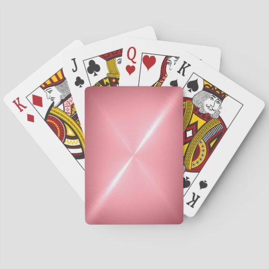 Heet Roze RVS Glanzend Metaal Speelkaarten (Achterkant)