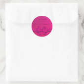 Heet Roze Satijnen Lint - Save The Date Ronde Sticker (Tas)