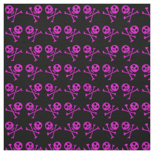 Heet roze schedelpatroon stof (Swatch)