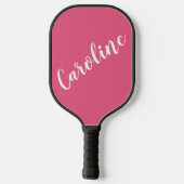 Heet Roze Schrift Aangepaste Naam Minimalistische  Pickleball Paddle (Achterkant)