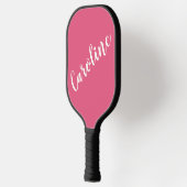 Heet Roze Schrift Aangepaste Naam Minimalistische  Pickleball Paddle (Links)