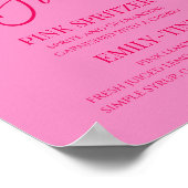 Heet Roze Signature Drinken Party Sign Poster (Hoek)