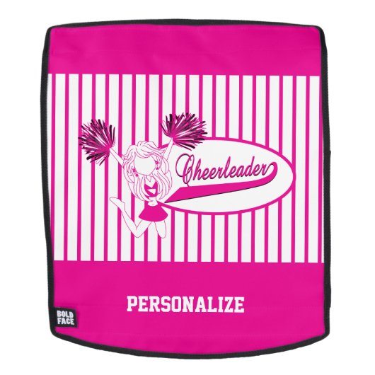 Heet roze silhouet cheerleader meisje rugtassen (Verwijderbaar gezicht)