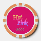Heet Roze sinaasappel 5000 gestreepte pookspaander Poker Chips (Voorkant)