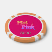 Heet Roze sinaasappel 5000 gestreepte pookspaander Poker Chips (Enkel)
