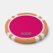 Heet Roze sinaasappel 5000 gestreepte pookspaander Poker Chips (Enkel)