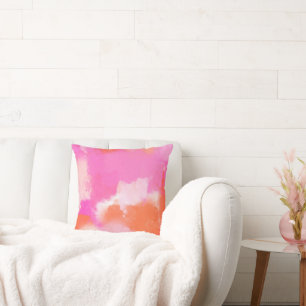 Heet Roze Sinaasappel Abstract Sierkussen