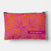 Heet Roze Sinaasappel Tropisch Palmblad Gepersonal Etui (Achterkant)