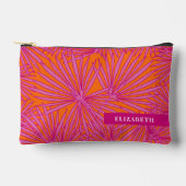 Heet Roze Sinaasappel Tropisch Palmblad Gepersonal Etui (Voorkant)