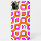 Heet Roze Sinaasappel Wit Mideeuw Kunstpatroon Case-Mate iPhone Case (Achterkant)