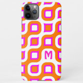 Heet Roze Sinaasappel Wit Mideeuw Kunstpatroon iPhone Hoesje (Achterkant)