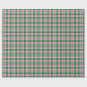 Heet Roze Smaragd Bos Groen Plaid Tartan Cadeaupapier (Vlak)