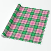 Heet Roze Smaragd Bos Groen XL geruite Tartan Cadeaupapier (Uitgerold)