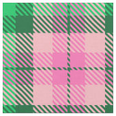 Heet Roze Smaragd Bos Groen XL Tartan Stof (Close Up)