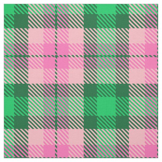 Heet Roze Smaragd Bos Groen XL Tartan Stof (Swatch)