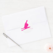 Heet Roze Sneeuwski Ronde Sticker (Envelop)